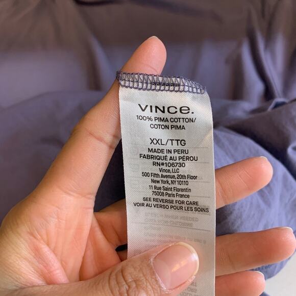 Vince T Shirt Womens 2XL XXL Amethyst Pima Cotton Crew Neck Lightweight Tee - Picture 8 of 11